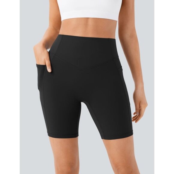 Halara UltraSculpt Tummy Control Scrunch Butt Lift Biker Shorts Sz XS Womens Bla - Picture 12 of 13